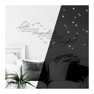 K&L Wall Art Wandtattoo Leuchtspruch inkl. Leuchtsterne Gelb 160x60cm selbstklebend, Kinderzimmer Leuchtbild