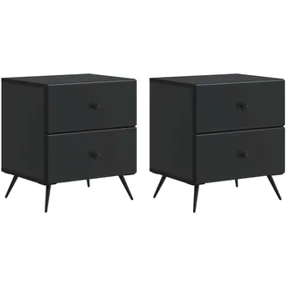vidaXL Nachtschrank 2 pcs 43 x 34,5 x 47,5 cm Schwarz