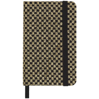 Moleskine Shine Notizbuch, Made in Italy Stoffeinband von Mantero, mit weißen Seiten und elastischem Verschluss, Extra Small Format, Farbe Gold