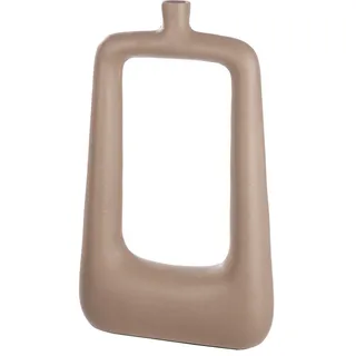 Casablanca by Gilde Casablanca große Vase Lochvase - eckige Dekovase aus Aluminium - Deko Wohzimmer Herbst - Dekoration Weihnachten Geschenk Geburtstag - Farbe: Beige Braun - Höhe 41 cm