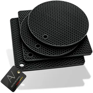 AVANA Silikon Untersetzer (4er Set) Premium Topfuntersetzer Schwarz