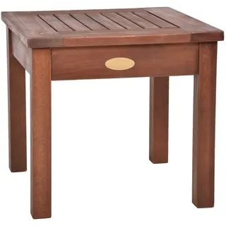 Eukalyptus Holz Beistelltisch 40 cm - Teak Look - Garten Blumen Tisch Massiv