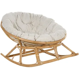 Beliani Schaukelstuhl Rattan natürlich/beige mit Kissen Boho Stil Orvieto