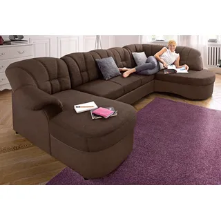 DOMO collection Wohnlandschaft Kunstleder 3-Sitzer Braun