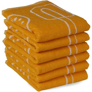 DoubleDry Küchentücher Baumwolle - 50x50cm - Frotteetücher - Oeko-Tex Zertifiziert - Hochwertige Küchenhandtücher - Küchengeräte, Gelb