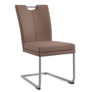 Niehoff Colorado Schwingstuhl mit Griff, Rundrohr, Microfaser Atlantis Havanna braun