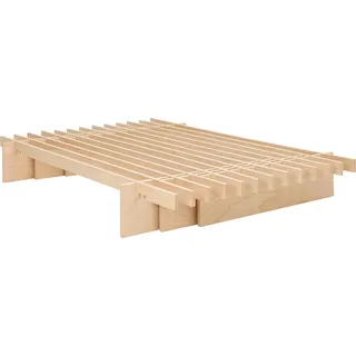 Bett TOJO "parallel L", beige (natur), B:118cm H:25cm L:205cm, Betten, Bett, einfache Montage ohne Werkzeug, in verschiedenen Breiten