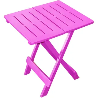 Spetebo Kunststoff Klapptisch Adige 45 x 43 cm - pink - Garten Beistelltisch klappbar - Beistelltisch Campingtisch Teetisch Balkontisch Tisch klein