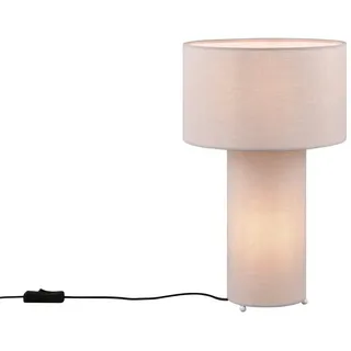 TRIO Leuchten LED Nachttischlampe, Dimmfunktion, LED wechselbar, Warmweiß, große Stofflampe dimmbar per Switch Dimmer, Grau, Höhe 40cm grau