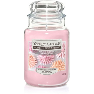 Yankee Candle Duftkerze Großes Glas Sugared Blossom 538 g, rosa