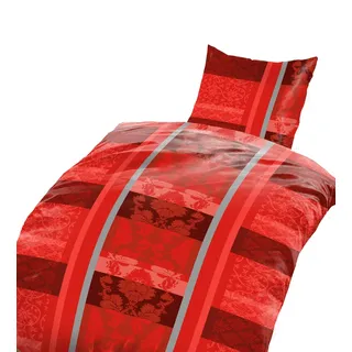 Bertels 4tlg Warme Winter Bettwäsche Coralfleece Flausch - Nicky Plüsch 2X 135x200 + 2X 80 x80 NEU Rot