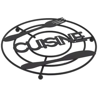 konsimo FILISIO Untersetzer Topf - Untersetzer Töpfe - Hitzebeständiger - Topf Untersatz Rund 20 x 15 cm - Untersetzer Für Töpfe - Topfuntersetzer Metall - Untersetzer Matte Schwarz