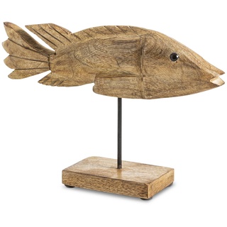 Deko-Figur Fisch 17 cm Holz Braun