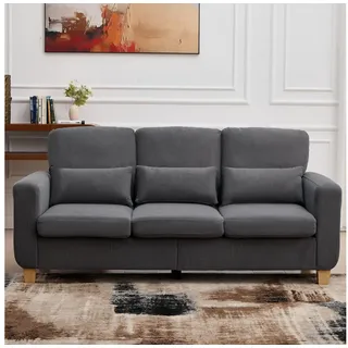 CANMOV Schlafsofa Canmov 2&3 Sitzer Sofa, Sofas Wohnzimmer mit Seitentasche & Kissen, kleines sofa, schlafsofa dauerschläfer, 176cm Breite, couch grau