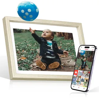 Rollei Smart Frame WiFi 108 Digitaler Bilderrahmen, 25,53 cm, 1280 x 800 Pixel, Wooden White