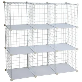 Estexo Regalsystem 9 Fächer  Weiß