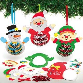 Baker Ross Weihnachtsfiguren-Set mit Pailletten AX741-3 Stück, Baumschmuck, Dekorationen zum Aufhängen, für Kinder, Kunst und Basteln für Weihnachten