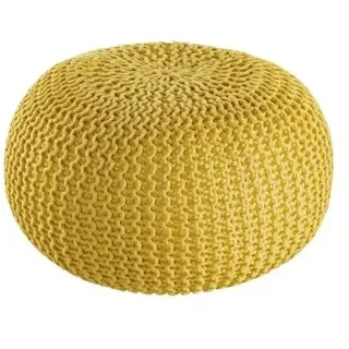 Amagohome Pouf Outdoor ø 55 o. 45cm Bodenkissen Sitzpouf Hocker wetterfest pflegeleicht & nachhaltig : ø 45 cm gelb - freesia