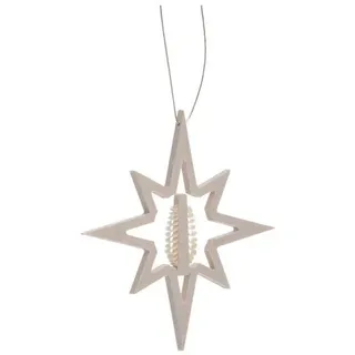 Christbaumschmuck Christbaumschmuck Holzstern mit Spanbaum - flach ø 8 cm NEU