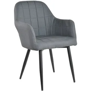 Stuhl Albany Webstoff Grau Esszimmerstuhl Armlehnenstuhl Polsterstuhl HTI-Living