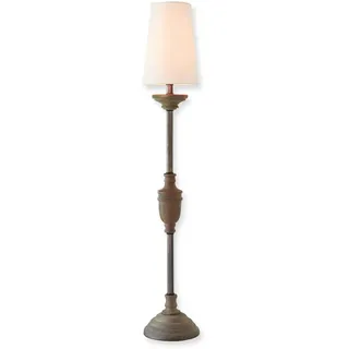 LOBERON Tischlampe Caylus, weiß/braun