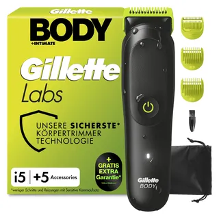 Gillette Labs Body + Intimate Trimmer i5, Multigroomer, Schwarz