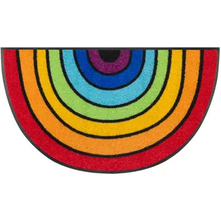 Esposa FUßMATTE Round Rainbow, Mehrfarbig, Textil, Regenbogen, rechteckig, 50x85 cm, Oeko-Tex® Standard 100, rutschfest, Teppiche & Böden, Fußmatten