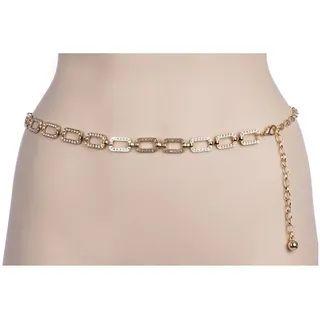 Cassandra Accessoires Kettengürtel Damen Taillenkette Gold - mit funkelnden Straßsteinen goldfarben