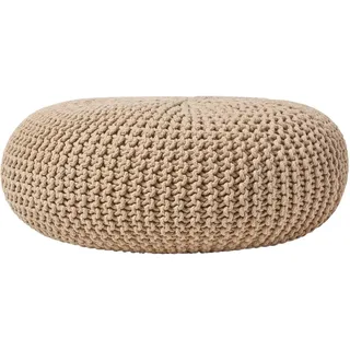 STRICK-POUF beige, Bodenkissen rund 70/70/23 cm