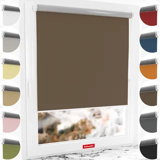 Schuette® Verdunkelungsrollo ohne Bohren/mit Bohren 2in1 ● Thermo Rollo Kollektion: Dark Walnut (Braun) ● 120 x 230 cm (Breite x Höhe) ● Suprafix Klemmrollo = Klemmfix 2.0 ● 60s Montage mit Video