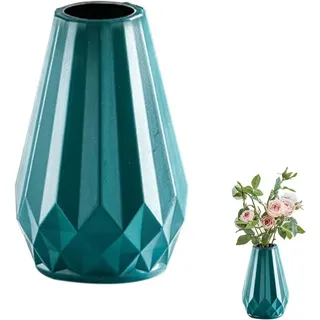 Dekorative, Bruchsichere Kunststoffvase Für Blumen. Moderne Blumenvase Für Wohnzimmer, Büro Oder Als Hochzeitsdekoration (türkis).