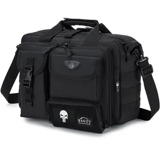 BAGZY Multifunktional Taktische Tasche Arbeitstasche Herren Militär Tasche Umhängetasche 14Zoll Laptoptasche Pilotentasche Bundeswehr Aktentasche Schultasche Kamera (Schwarz 14 Zoll)