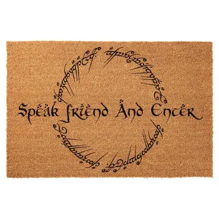 Lustige Kokosfaser-Fußmatte "Herr der Ringe" mit Aufschrift "Speak Friend and Enter Welcome", Fußmatte für den Eingang, personalisierte Teppiche mit robuster Rückseite, Kokosfaser, 59.9x39.9 cm