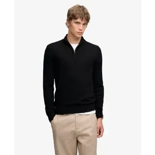 Superdry für Herren. M6110783A Schwarzer Pullover mit Reißverschluss am Kragen (S), Lässig, Baumwolle