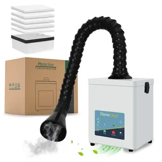 FumeClear FC2001A Lötrauchabsaugung, 120 bis 180m3/h starke Absaugung, 2-in-1 HEPA-Aktivkohlefilter mit 99,97% Filterwirkung zur effizienten Rauchabsaugung für Lötarbeiten, DIY & 3D-Druck