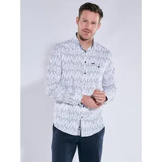 engbers Herren Langarm-Hemd gestreift Blau regular Button Under - XXL