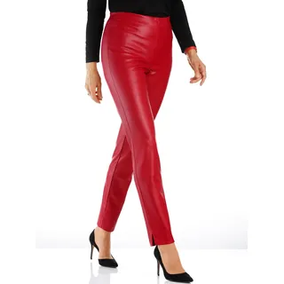 Lederimitathose LADY, Damen, Gr. 23, Kurzgrößen, rot, 100% Polyurethan, Innenseite:100% Polyester, unifarben, lang, Hosen