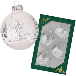 Krebs Glas Lauscha Weihnachtskugeln Winterwald 7cm