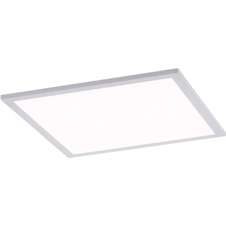 Just Light. LED-Deckenleuchte LOLA-SMART FLAT, Weiß - Metall - 45 x 45 cm - mit Fernbedienung