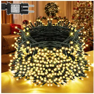 SERBASIC LED-Lichterkette Weihnachtsbaum,Weihnachtsbeleuchtung mit Timer 8 Modi Speicherfunktion, für Tannenbaum Garten Außen Innen Weihnachtsdeko
