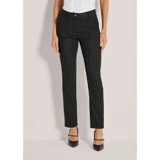MADELEINE Flanellhose mit schmaler Beinform in schwarz / grau | Gr.: 21