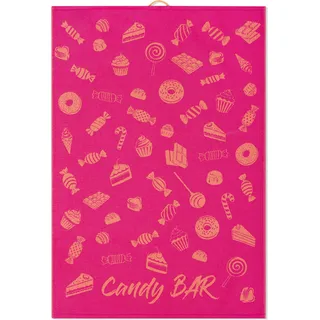 Ross 3er Pack Baumwoll-Geschirrtücher Candy Bar 50x70 cm - pink;orange
