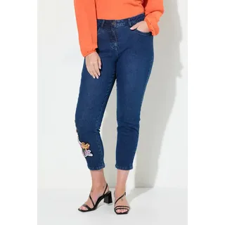 MIAMODA Regular-fit-Jeans Jeans Slim Fit farbige Applikationen. 5-Pocket blau 42