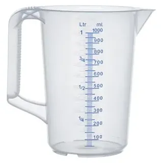 Contacto Messbecher 3078/100, aus Kunststoff, mit ml / Liter Skala, hitzebeständig, 1 Liter