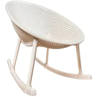 Aspira Home – Schaukelstuhl im skandinavischen Design aus wetterfestem Kunststoff – Ergonomisch & stilvoll für Garten, Terrasse & Balkon – Erhältlich in Weiß, Anthrazit & Sandfarben