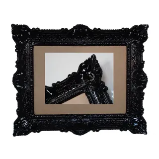 ANTIK BAROCK BILDERRAHMEN in Schwarz 56x46cm RECHTECKIG REPRO Bilder für 30x40cm oder 40x30 cm BAROCKRAHMEN 50R