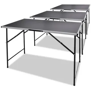 vidaXL Tapeziertisch 100 x 60 cm 3 Stk. Schwarz 34193