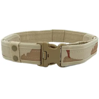 MESHIKAIER Polizei Gürtel für Herren -canvas Militärtaktisch Außenbeat Sportgürtel mit Plastikschnalle (Khaki) - 125*5cm