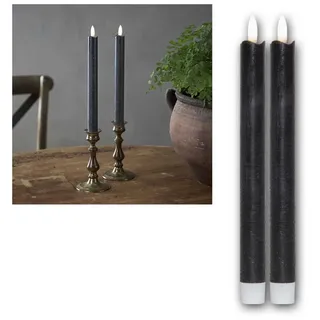 Star Trading LED-Kerze Flamme 25 cm schwarz 2 St.