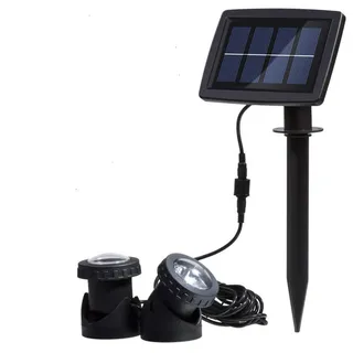 SUAVER Solar Spotlight Licht, Wasserdicht Strahler LED Außen Unterwasser Scheinwerfer Solar-Gartenleuchte Landschafts beleuchtung für Garten, Brunnen, Terrasse, Liegewiese (Typ 2-weiß)
